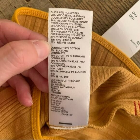 BDG Urban Outfitters Mustard Yellow sleeveless top NWT XS - Picture 6 of 9